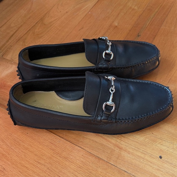 Cole Haan Black Leather Bit Buckle Drivers Loafers Men’s Size 7M - Picture 1 of 7